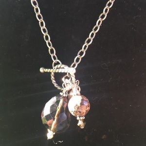 Smoky brown quartz & sterling silver set